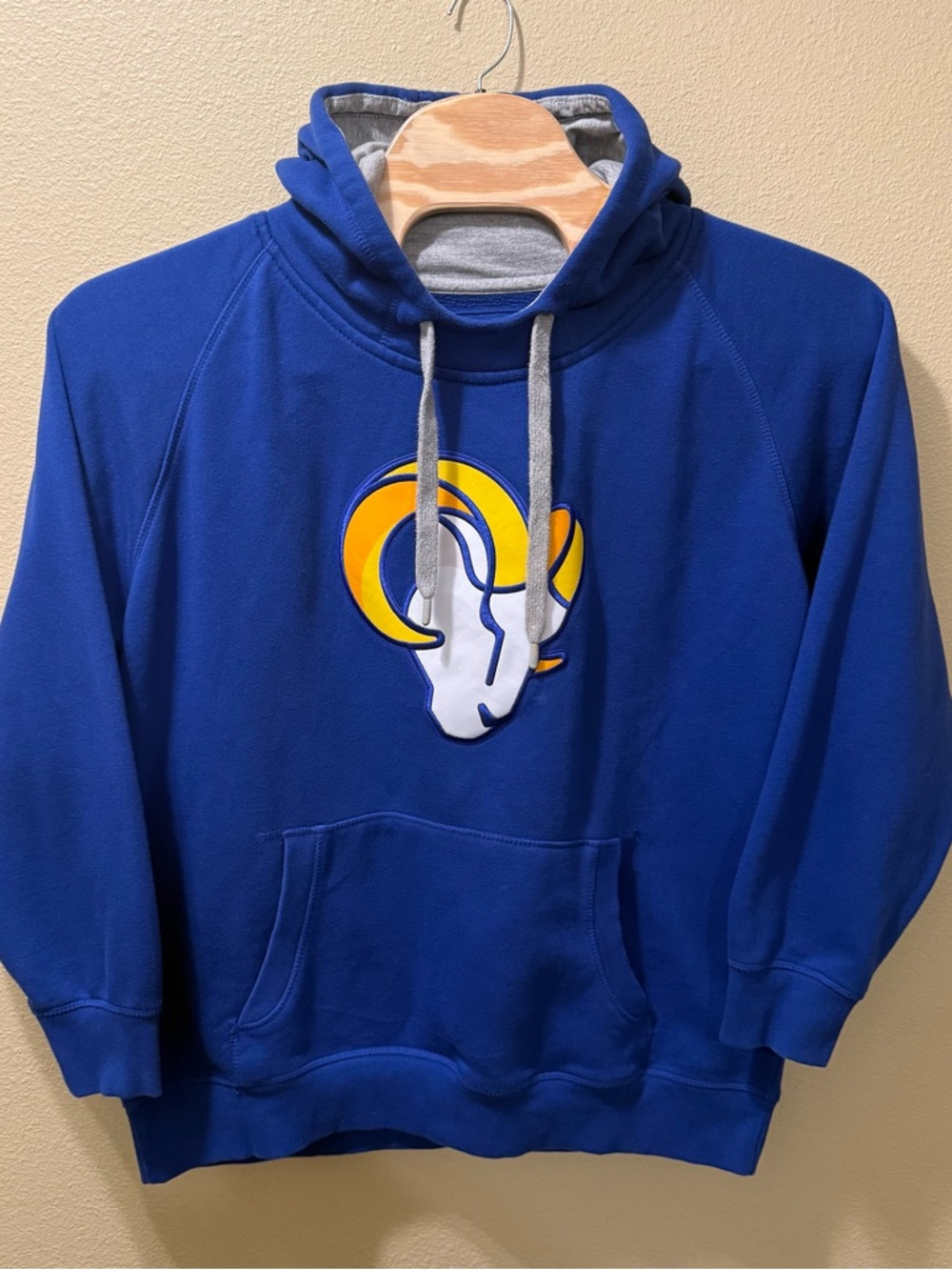 Men’s 2XL Antigua NFL LA Los Angeles Rams Royal Blue Victory Pullover Hoodie
